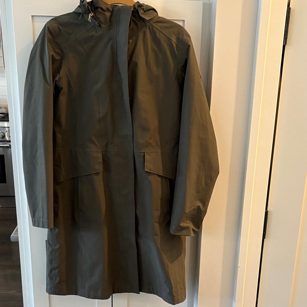 North Face Olive Hooded Shell Jacket - M